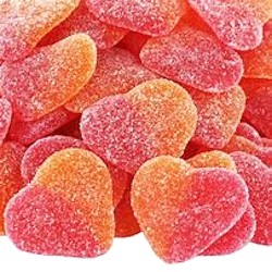 Halal sweets sugared peach hearts 100g