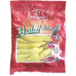 Bonbon halal bananes jaunes sucrées 100g