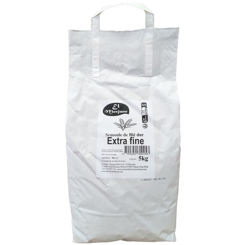 Pack de 5 x 5 kg semoule extrafine