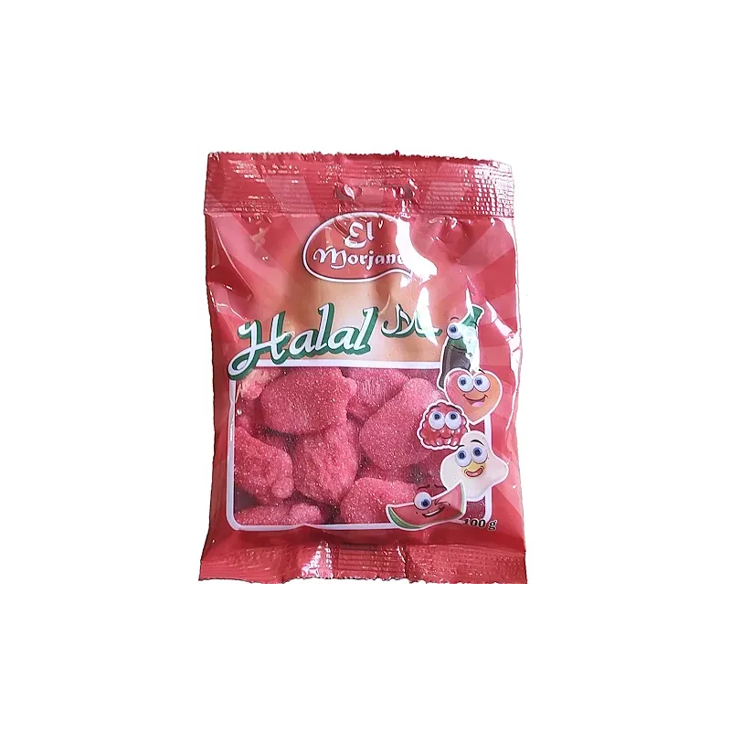 Bonbon halal fraises sucrées 100g