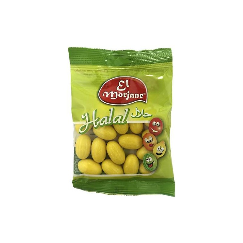 Halal candy bubble-gum lemons 100g