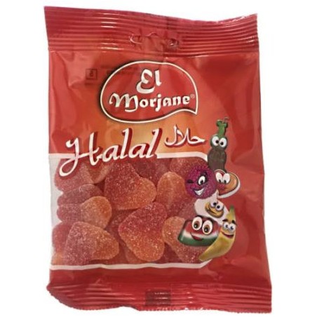 Halal candy sweet peach hearts 100g Halal candy sweet peach hearts 100g