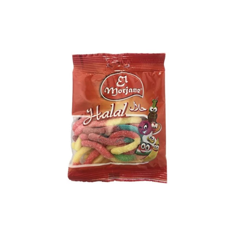 Halal candy sour worms 100g