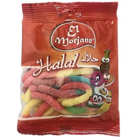 Halal candy sour worms 100g