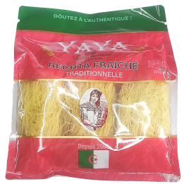 Traditional Algerian Rechta artisanal pasta packaging front