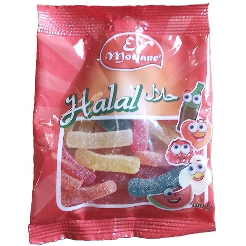 Bonbon halal frites acidulées 100g