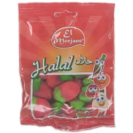 Bonbon halal fraises des bois gélifiées 100g