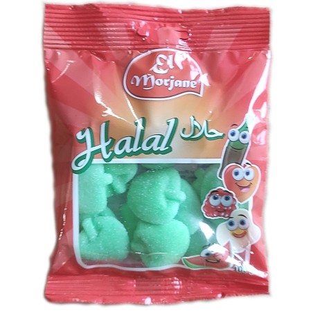Halal sweets sugared green apples 100g